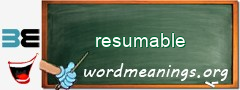WordMeaning blackboard for resumable